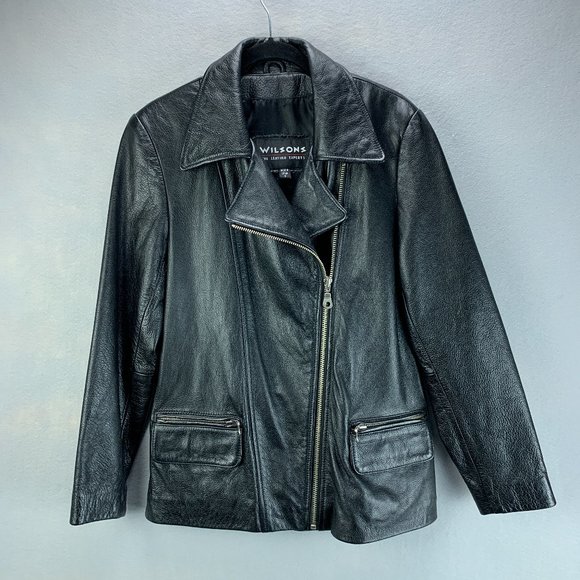 Wilsons Leather Jackets & Blazers - **SOLD**Vintage Wilsons Leather Jacket Womens Small Black Asymmetrical